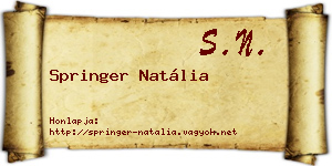 Springer Natália névjegykártya