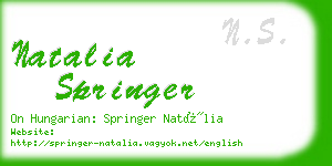 natalia springer business card